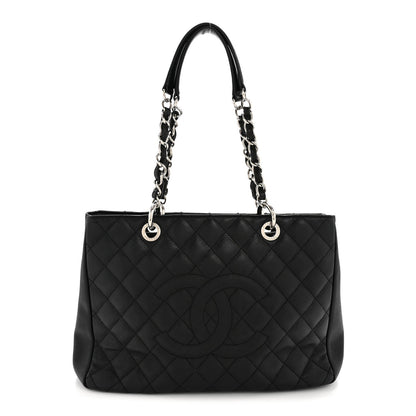 Caviar Quilted Grand Shopping Tote GST Black