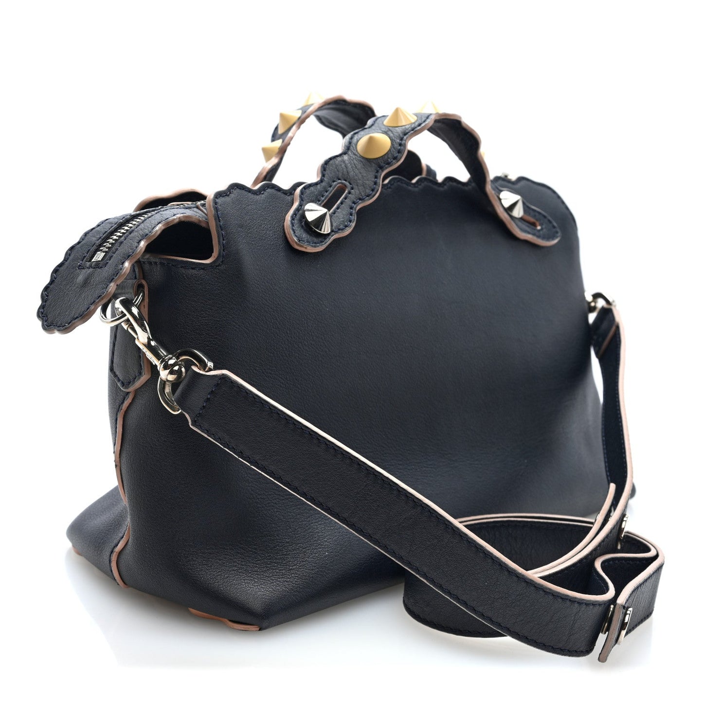 Vitello Dolce Scalloped Studded Medium By The Way Boston Bag Blu Notte