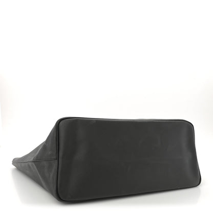 Textured Coated Canvas Bambi Print Large Antigona Tote Black