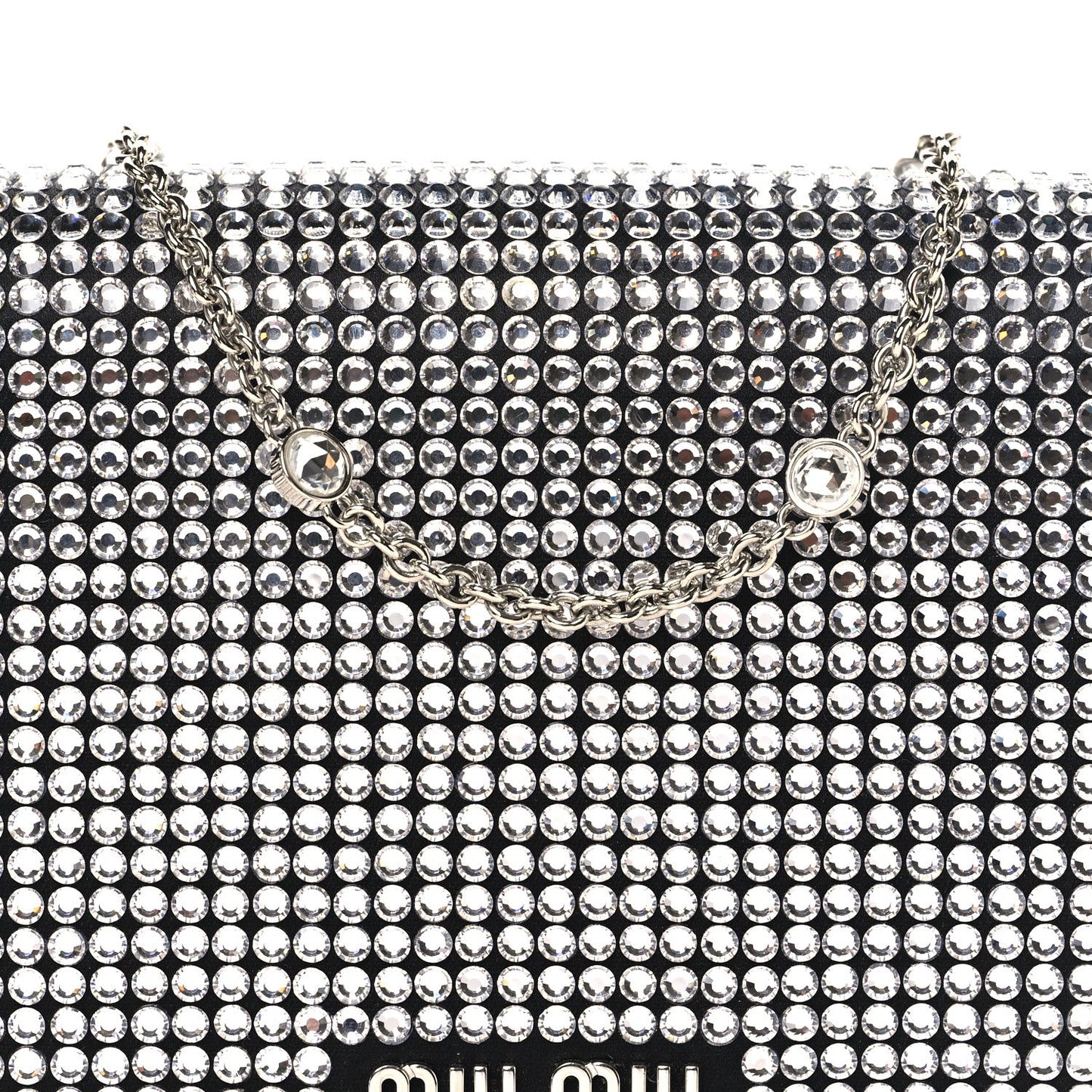Nappa Crystal Starlight Mini Clutch Bag Black