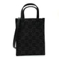 Denim Cuoio Harness GG Monogram Mini Ophidia Tote Bag Black Medium Grey