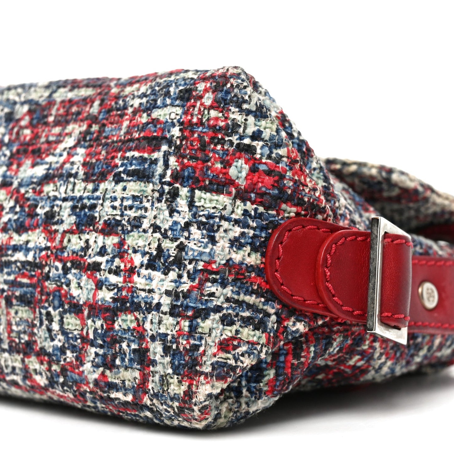 Tweed Lambskin Flap Blue Red