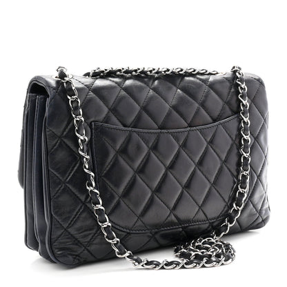 Lambskin Quilted Jumbo Chanel 3 Flap Navy