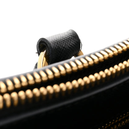 Saffiano Medium Galleria Double Zip Tote Black