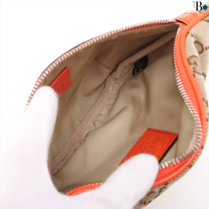 Gucci Ophidia Zip Belt Bag Gg Velvet Beige Canvas Clutche & Pouche Bag (   )