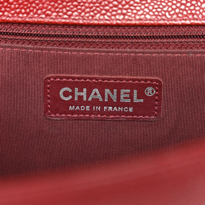 Caviar Quilted Large Boy Flap Dark Red