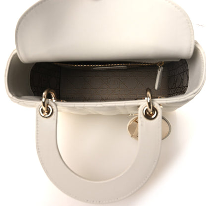 Lambskin Cannage Small My ABCDior Lady Dior White
