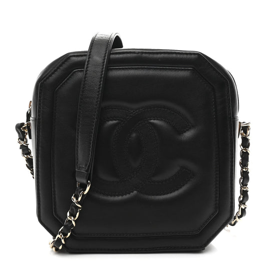 Calfskin CC Clock Camera Case Black