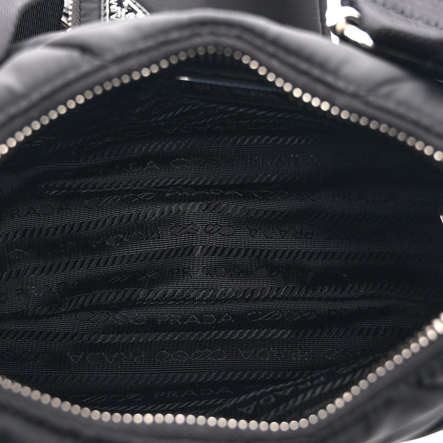 Re-Nylon Triangle Padded Patchwork Shoulder Bag Black