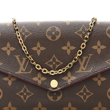 Monogram Pochette Felicie Chain Wallet Fuchsia