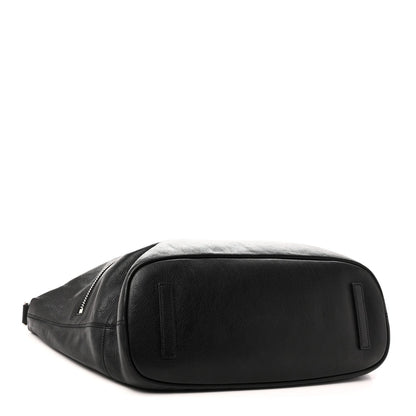 Calfskin Large Zip Nightingale  Black