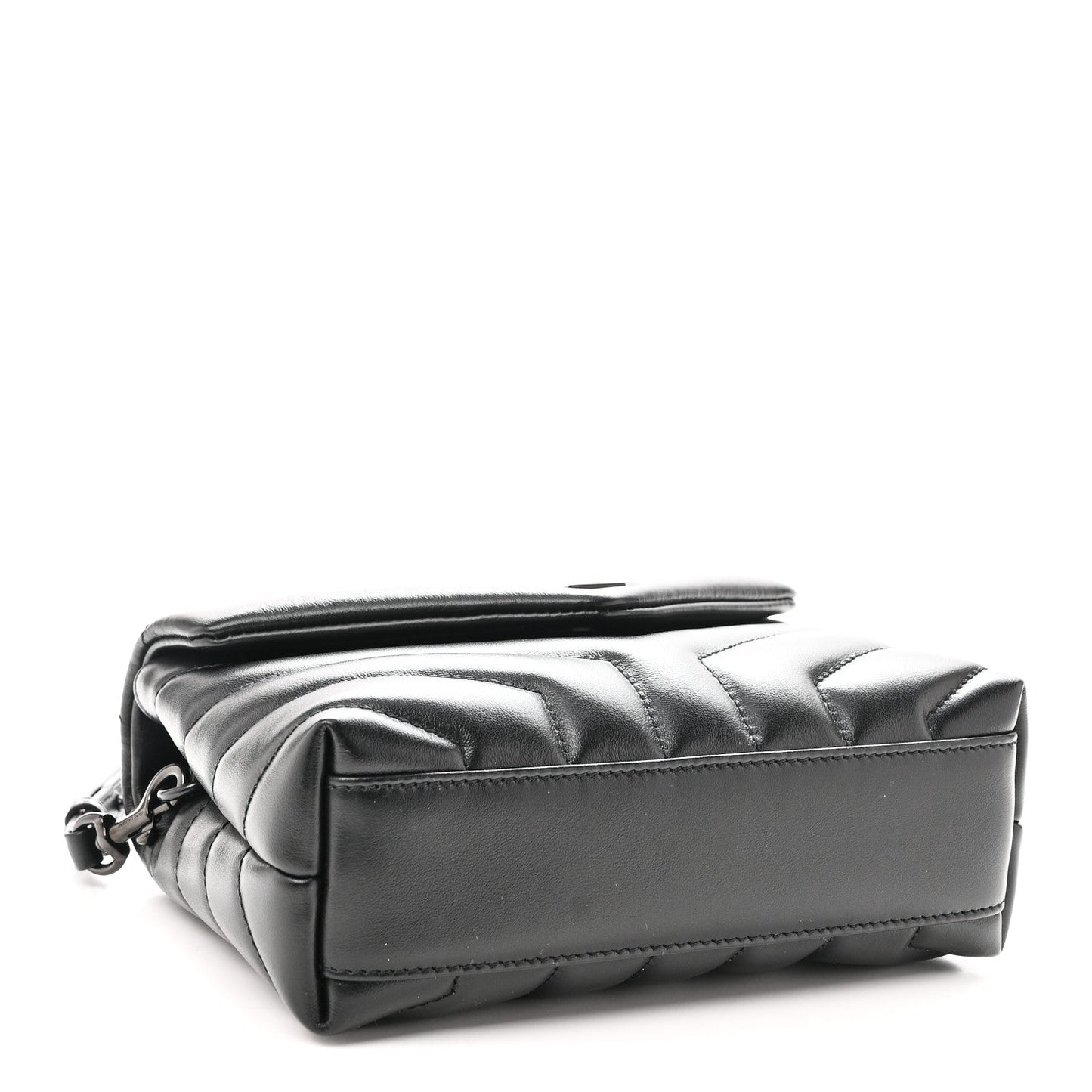 Calfskin Y Quilted Monogram Monochrome Toy Loulou Crossbody Bag Black
