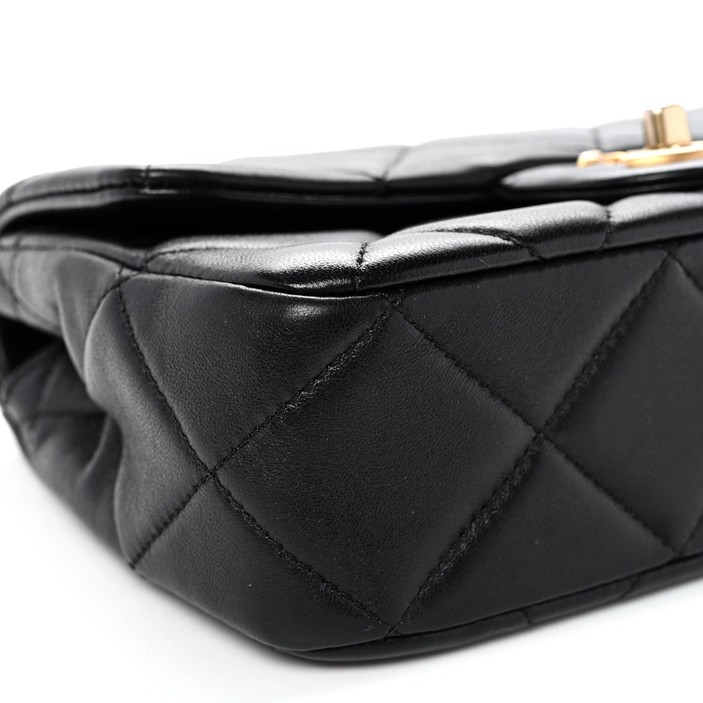 Lambskin Quilted Pearl Small Flap Black