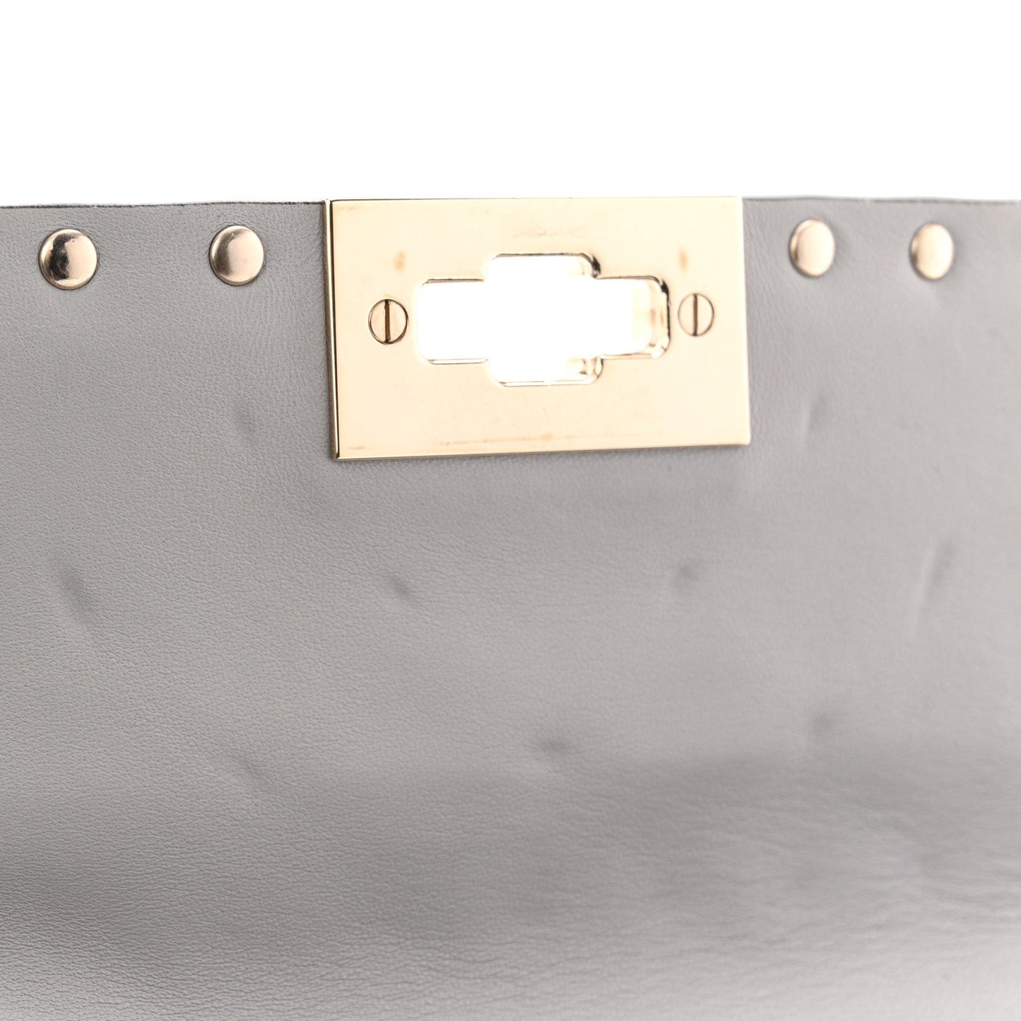 Nappa Medium Rockstud Spike Shoulder Bag Pastel Grey