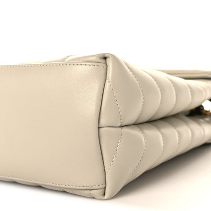 Calfskin Y Quilted Monogram Medium Loulou Chain Satchel Crema Soft