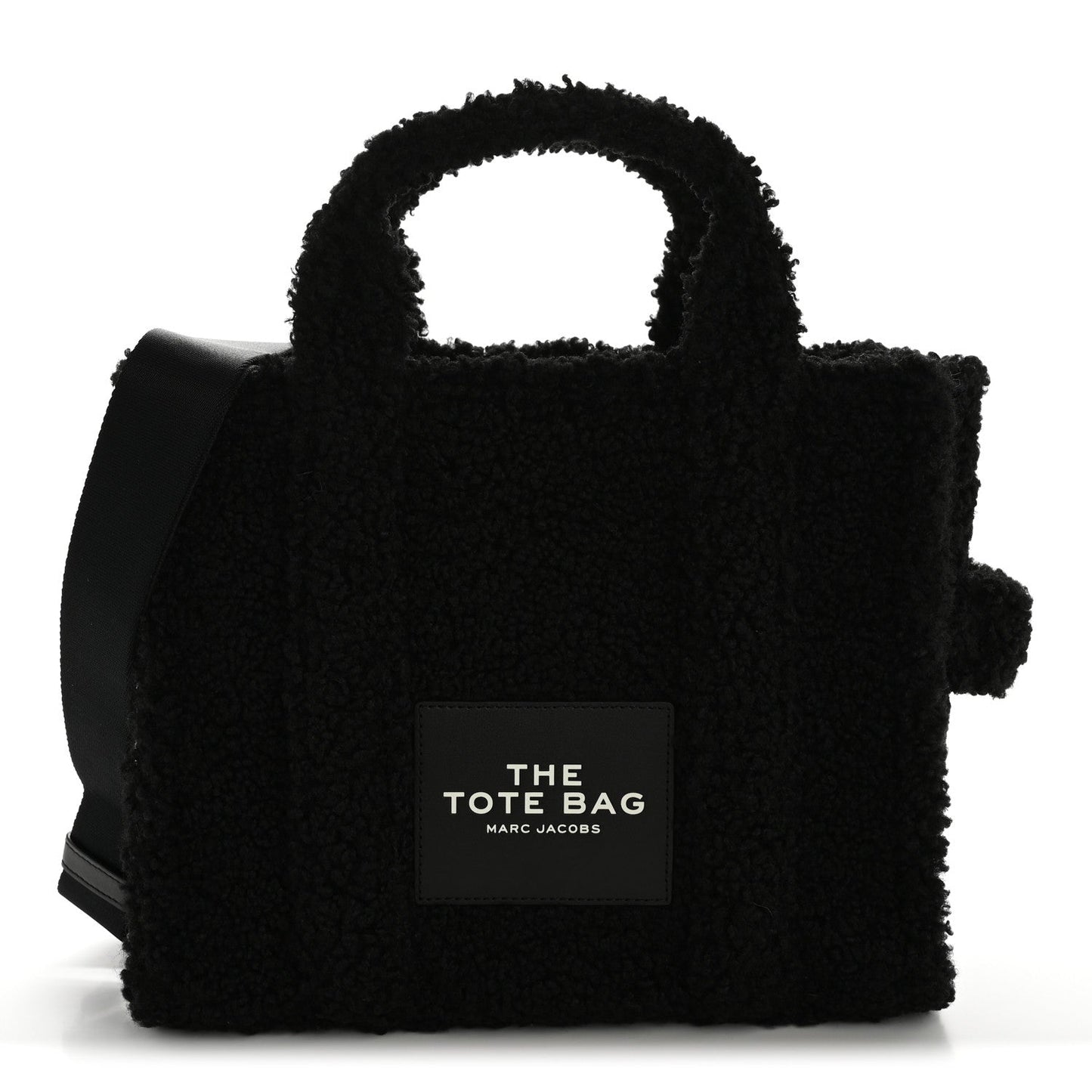 Polyester Cotton Medium The Teddy Traveler Tote Bag Black