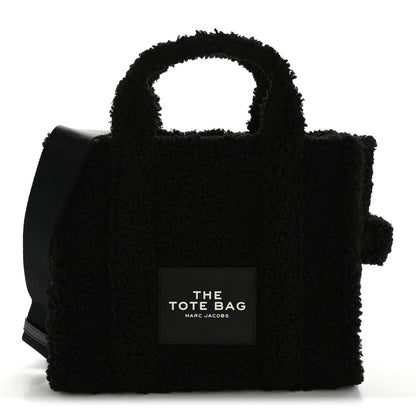 Polyester Cotton Medium The Teddy Traveler Tote Bag Black
