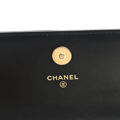 Lambskin Quilted Chanel 19 Flap Clutch Black