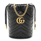 Calfskin Matelasse Mini GG Marmont 2.0 Bucket Bag Black