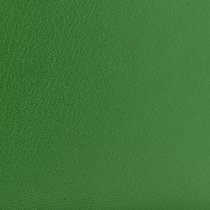 Goatskin Saddle Chain Wallet Pouch Bright Green
