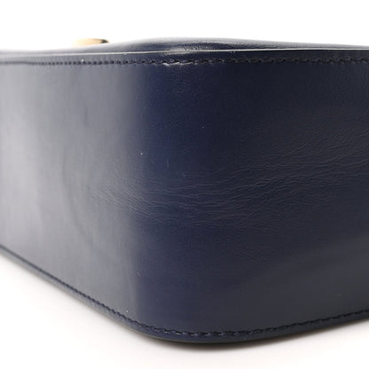 Calfskin Gancini Lock Flap Crossbody Navy