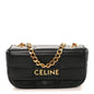 Goatskin Matelasse Mini Chain Shoulder Bag  Black