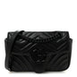 Calfskin Matelasse Monochrome Mini GG Marmont Shoulder Bag Black