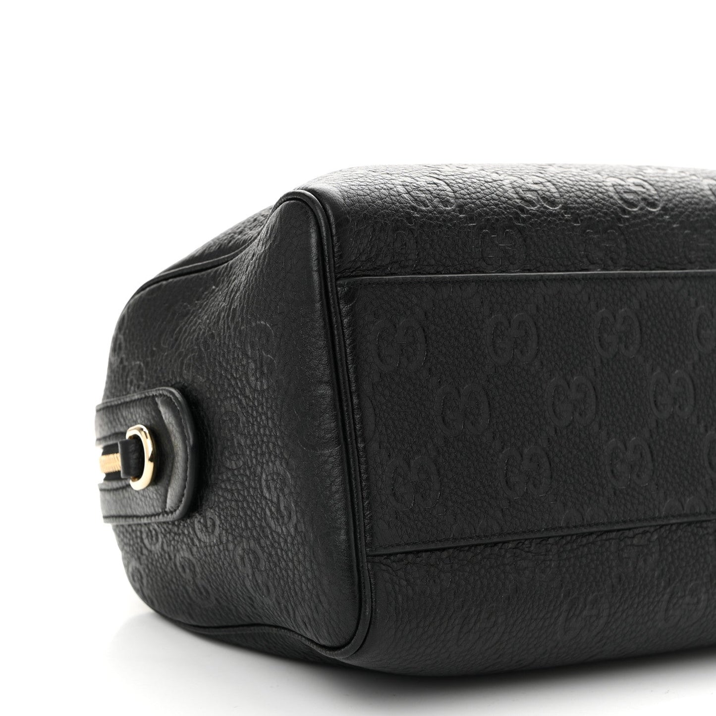 Calfskin GG Emblem Small Top Handle Bag Black