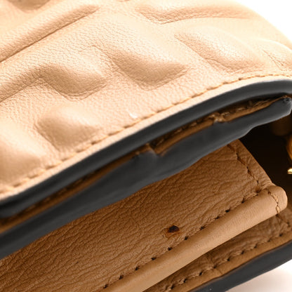 Nappa Matisse FF Embossed Continental Wallet On Chain Miele Scuro