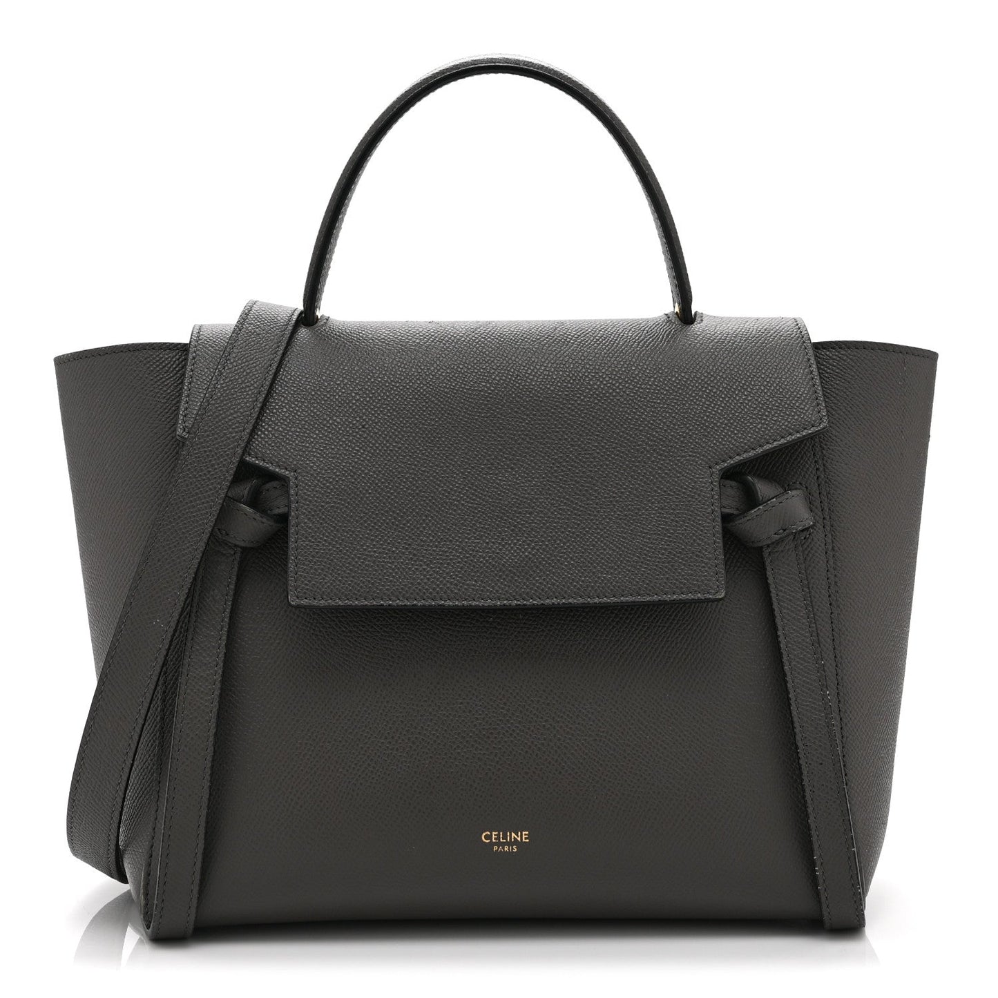 Baby Grained Calfskin Micro Belt Bag Grey