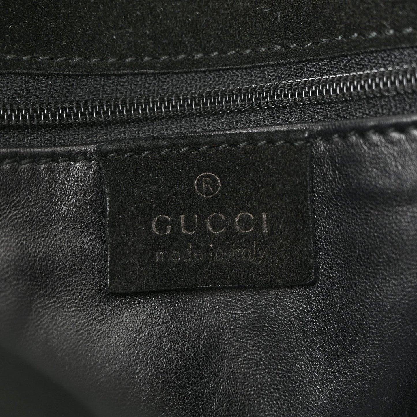 Suede Logo Shoulder Bag Black