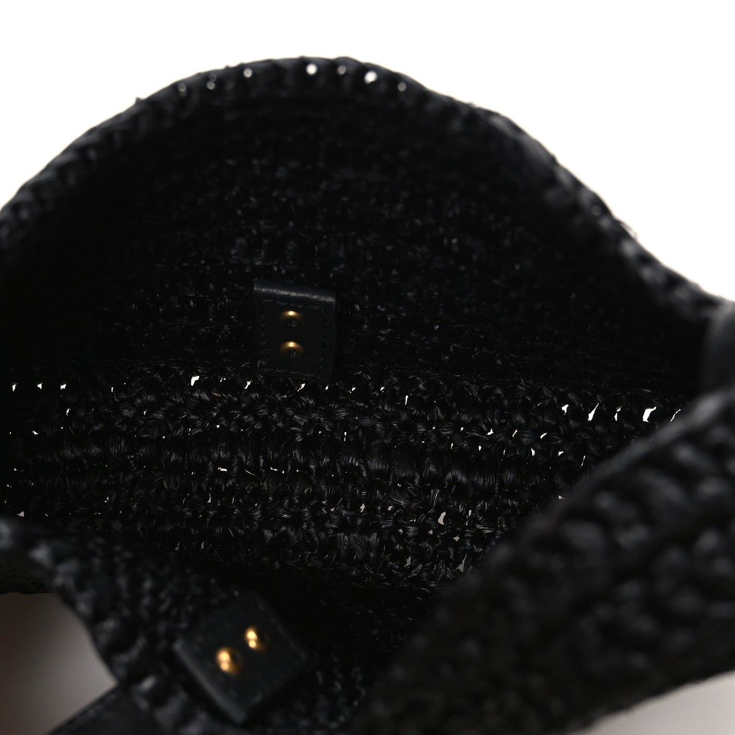 Raffia Calfskin Le 5 A 7 Mini Hobo Black
