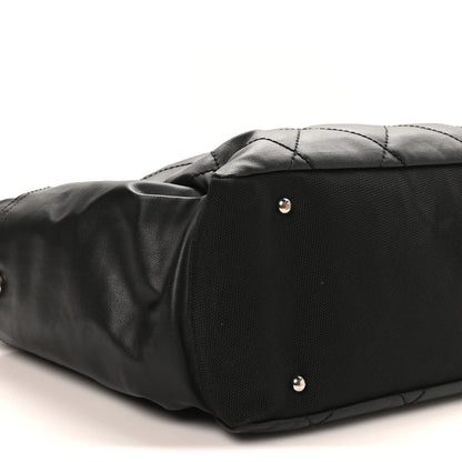Coated Canvas Quilted Large Paris Biarritz Tote Black