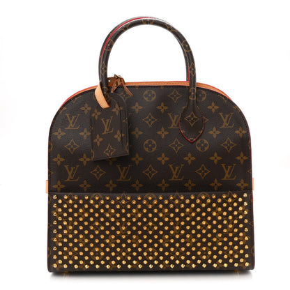 Monogram Calf Hair Spikes Iconoclasts Christian Louboutin Tote Red