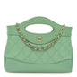 Shiny Lambskin Quilted Nano 31 Shopping Bag Green
