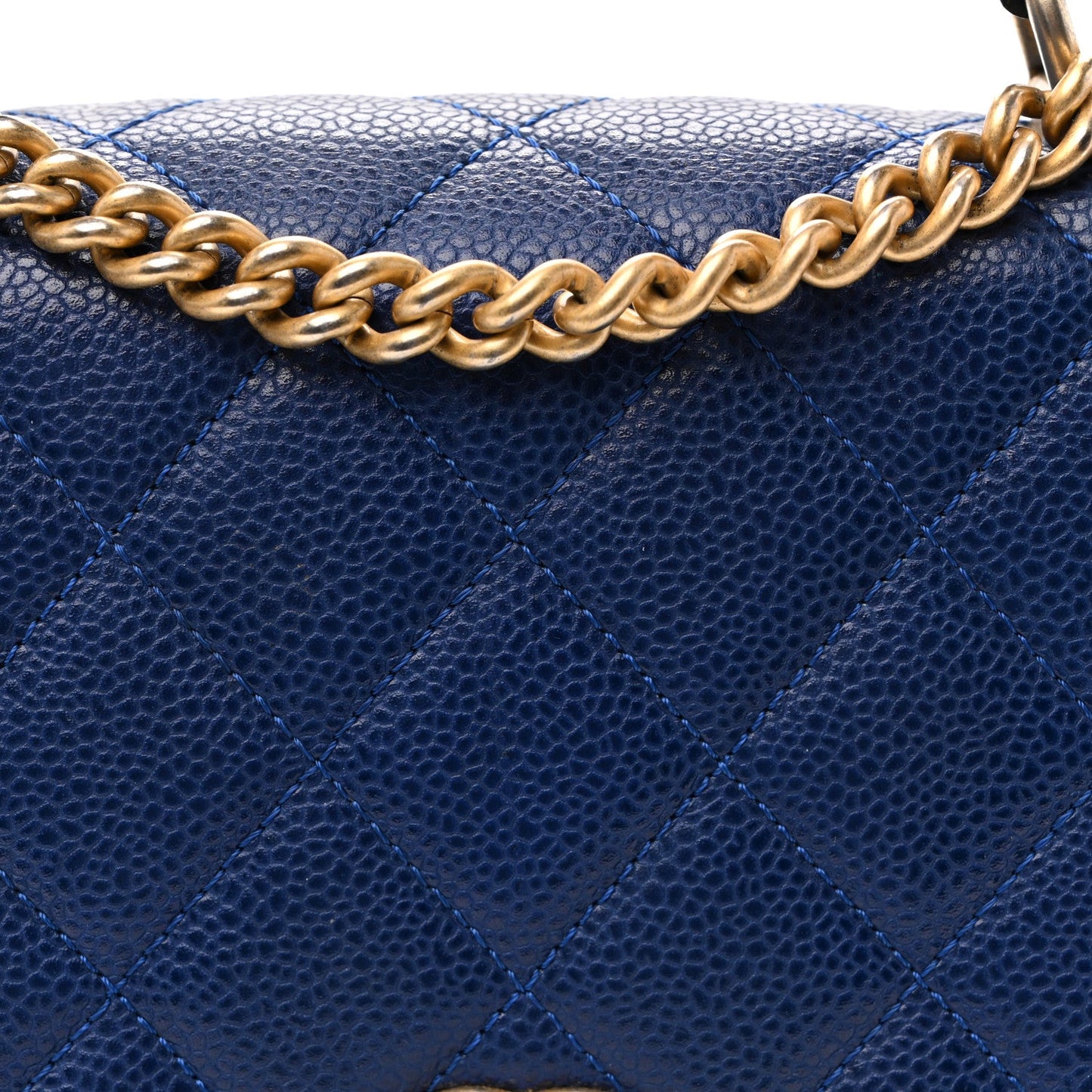 Caviar Mini Carry Around Flap Bag Blue