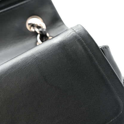 Patent Quilted Jumbo Double Flap Black