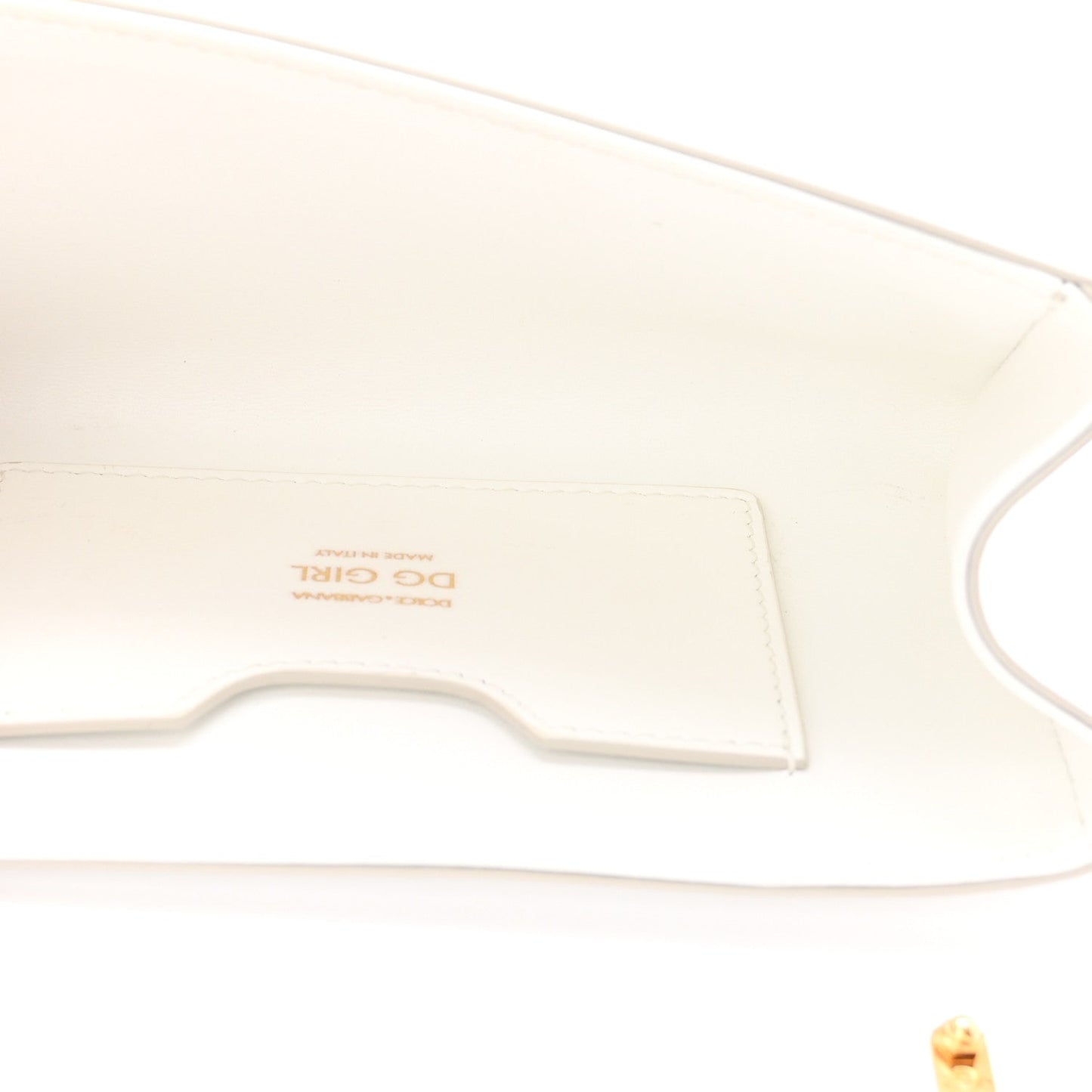 Calfskin DG Girls Phone Shoulder Bag White