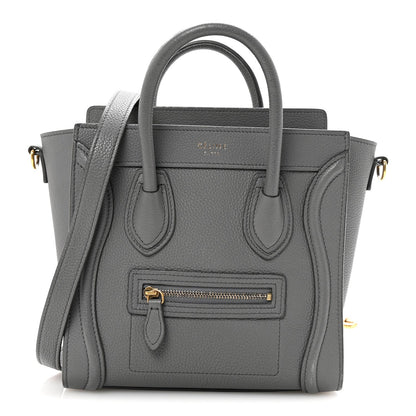 Baby Drummed Calfskin Nano Luggage Kohl