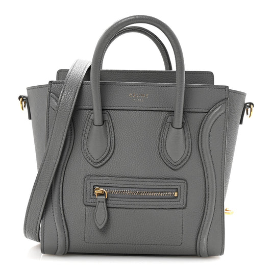 Baby Drummed Calfskin Nano Luggage Kohl