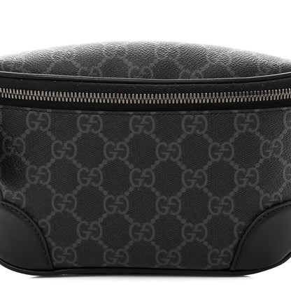 GG Supreme Monogram Emblem Calfskin Small Belt Bag Black Grey