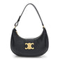 Smooth Calfskin Medium Strap Ava Triomphe Shoulder Bag Black