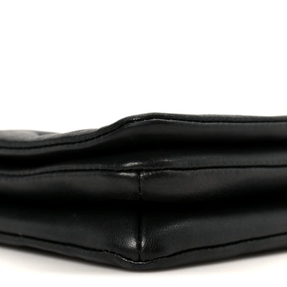Lambskin Embossed Monogram Pochette Coussin Black