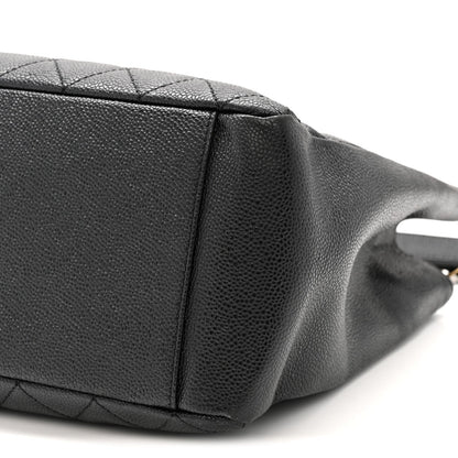 Caviar Quilted Grand Shopping Tote GST Black