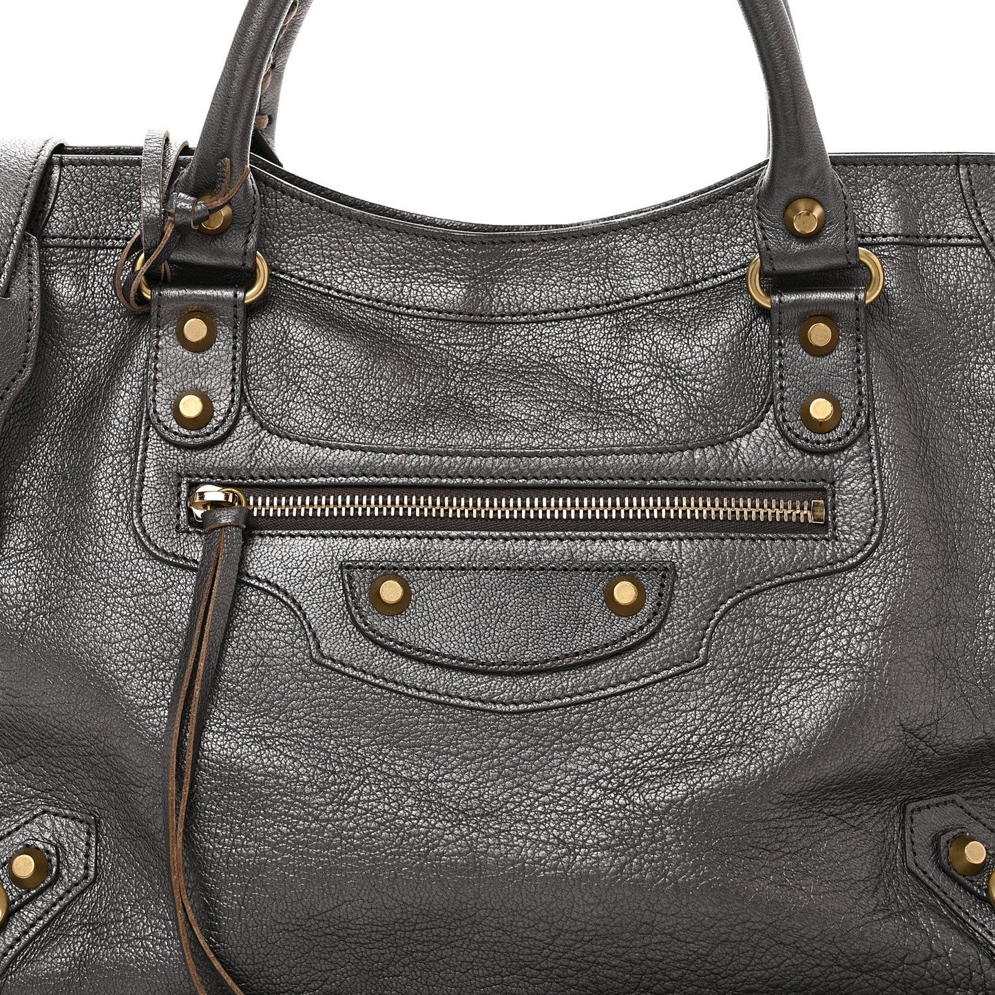Pearlescent Goatskin Classic Gold Hardware City Bronze