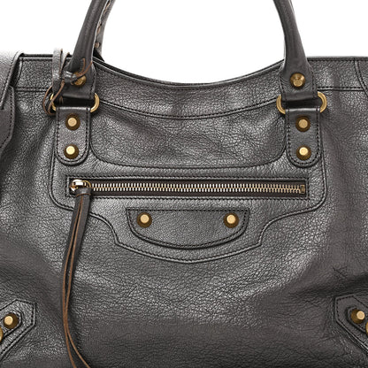 Pearlescent Goatskin Classic Gold Hardware City Bronze