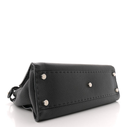 Cuoio Romano Selleria Bi-Color Medium Peekaboo Iconic Satchel Black Mou