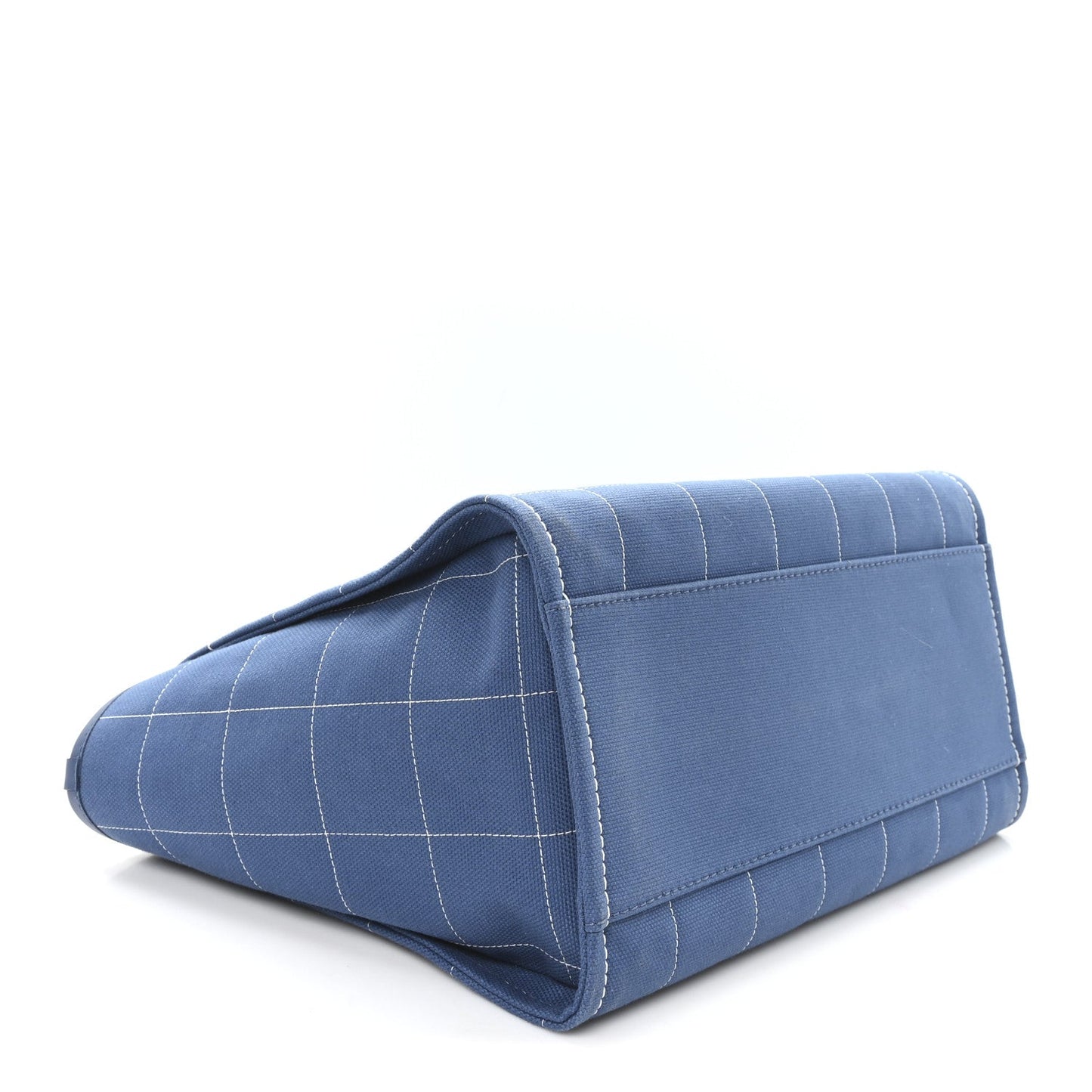 Cotton Medium Deauville Tote Blue White