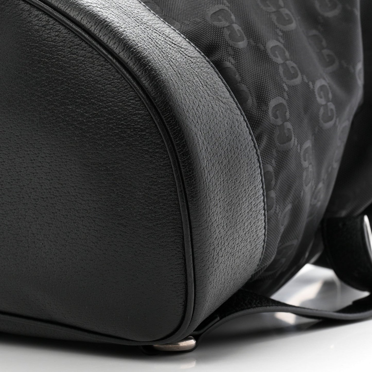 Econyl Nylon Monogram Off The Grid Drawstring Bucket Backpack Black