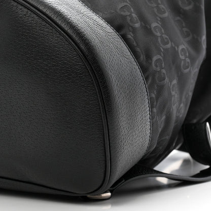 Econyl Nylon Monogram Off The Grid Drawstring Bucket Backpack Black